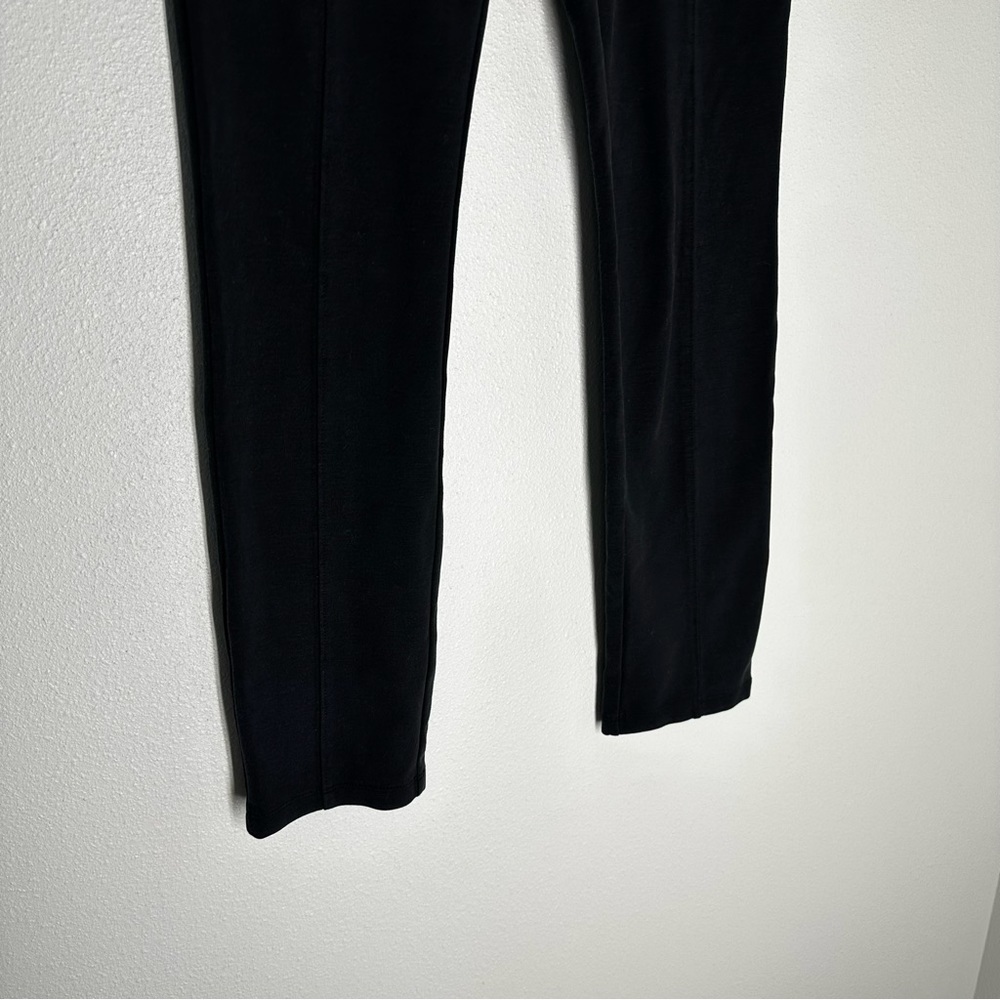 Athleta Siena Skinny Pants Black Ponte Fabric Size 4 Women’s Elastic Waist Zip - Picture 3 of 13